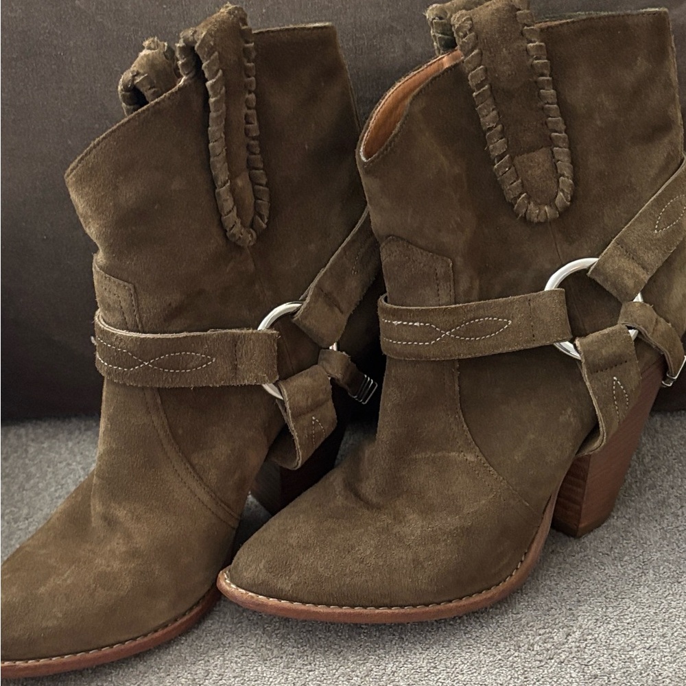 Isabel Marant Suede Ankle cowboy Boots